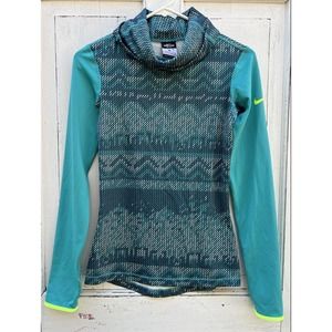 Nike DriFit Pullover Jacket Lightweight Turtleneck Logo Women’s XS Blue Active